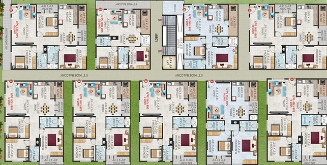 Floor Plan of Sri Thirumala Meadows in Kengeri, Bangalore - Image 184326