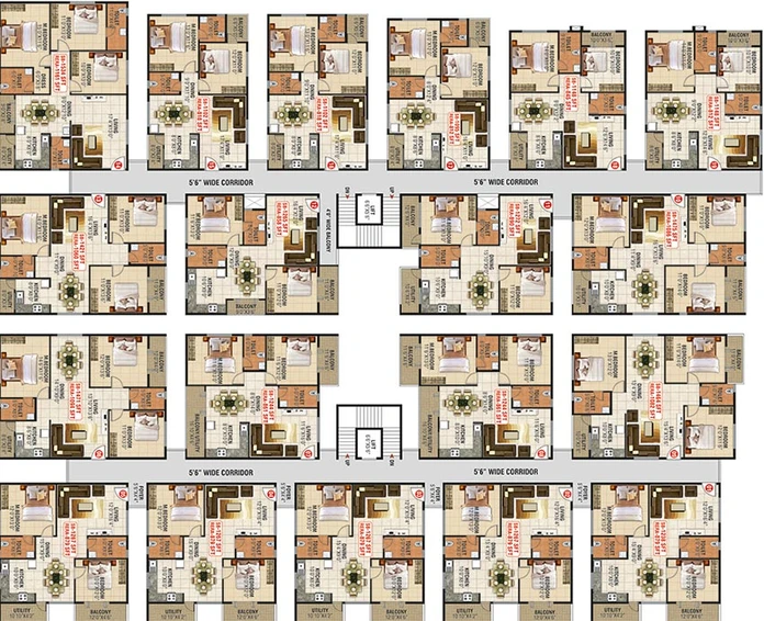 Floor Plan of Nava Pushkara in Kalkere, Bangalore - Image 179516