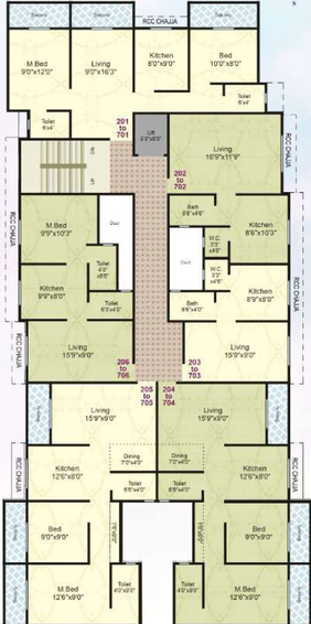Floor Plan of Nine Faith in Virar West, Palghar - Image 18966