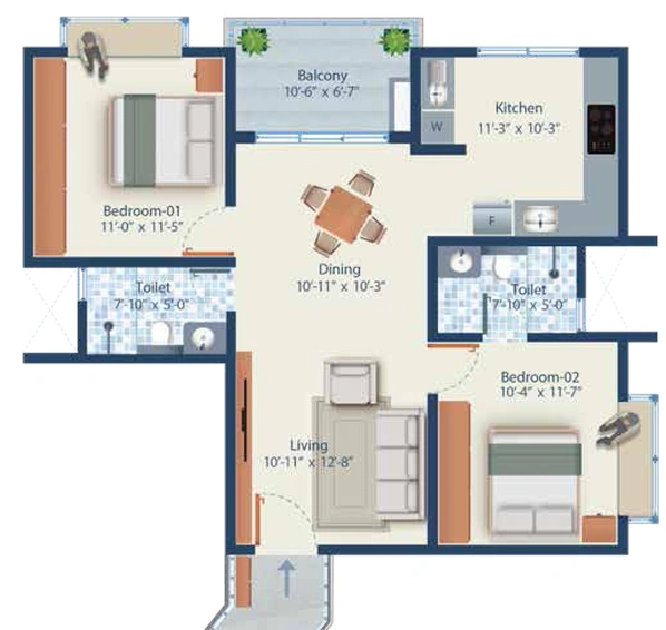 2 BHK Flat in Mahendra Arto Helix in Electronic City, Bangalore - Image 826131