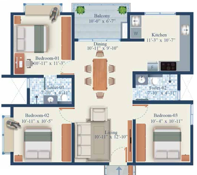 3 BHK Flat in Mahendra Arto Helix in Electronic City, Bangalore - Image 826132