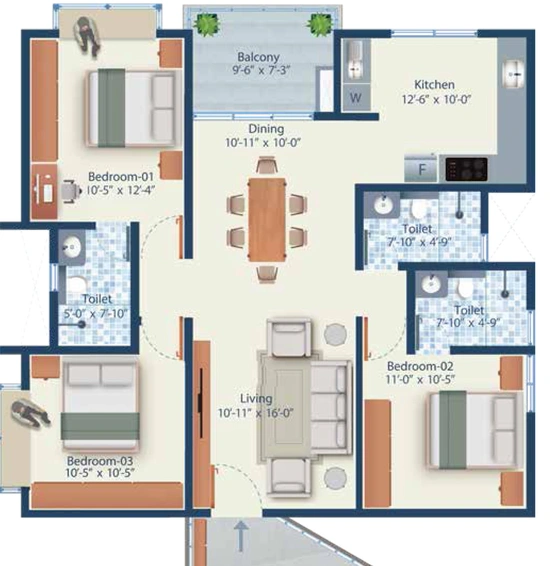 3 BHK Flat in Mahendra Arto Helix in Electronic City, Bangalore - Image 826133