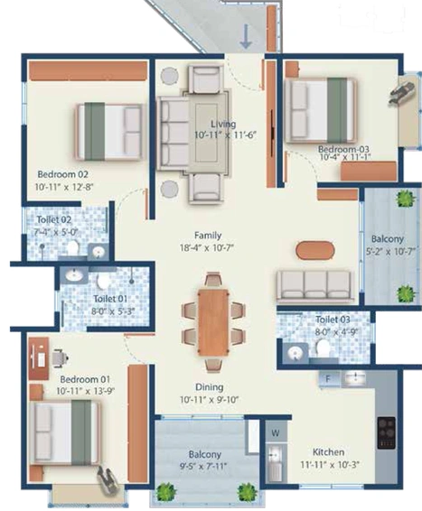 3 BHK Flat in Mahendra Arto Helix in Electronic City, Bangalore - Image 826134