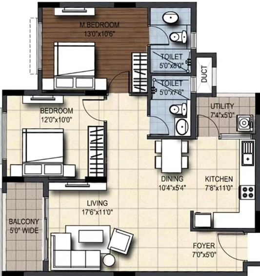 2 BHK Flat in Sankalp Square in Devinagar, Bangalore - Image 821467