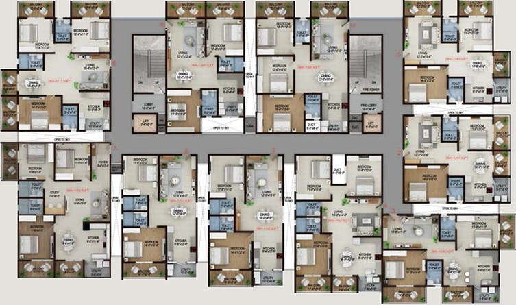 Floor Plan of Green Edge Casero in Whitefield, Bangalore - Image 173208