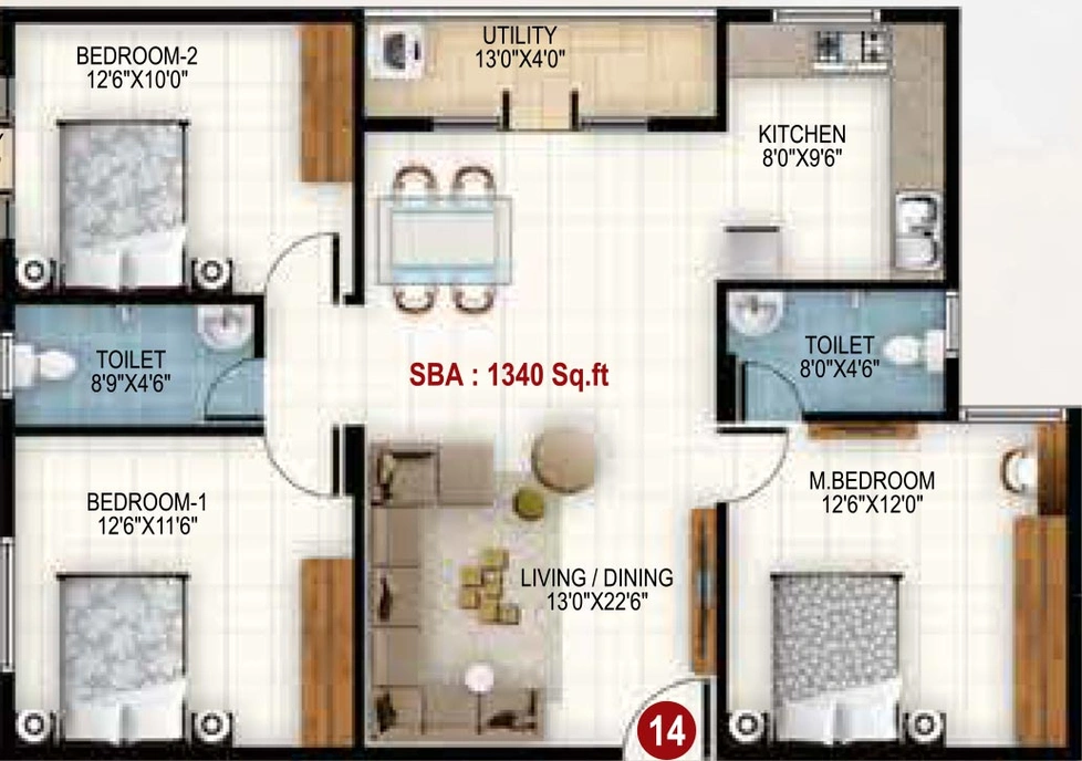 3 BHK Flat in Srinis Urbane in Volagerekallahalli, Bangalore - Image 821092