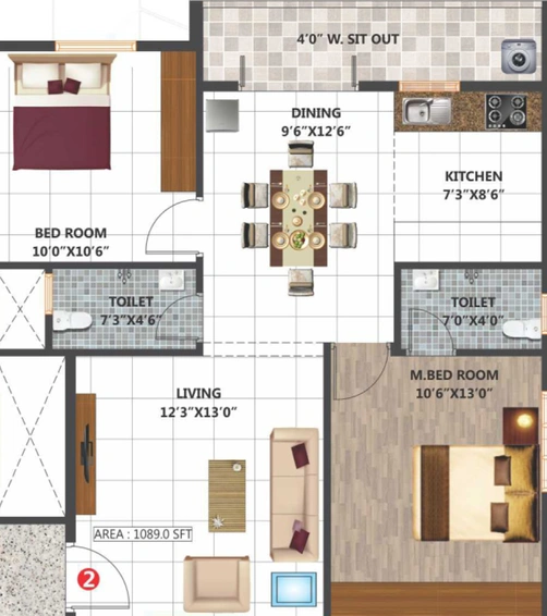 2 BHK Flat in Habulus Symphony in Electronic City, Bangalore - Image 697741