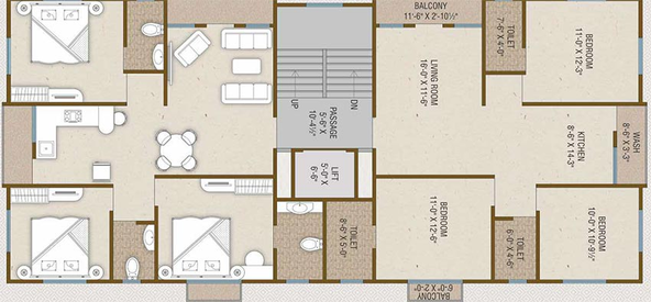 Floor Plan of Mahalaxmi Rang Raas Residency in Gotri, Vadodara - Image 192992