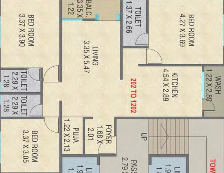 3 BHK Flat in Mangalam Radha Krishna Heights in Gotri, Vadodara - Image 823857