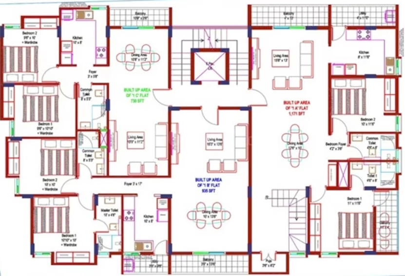 Floor Plan of HS And RS Vrindaavan in JP Nagar, Bangalore - Image 176621