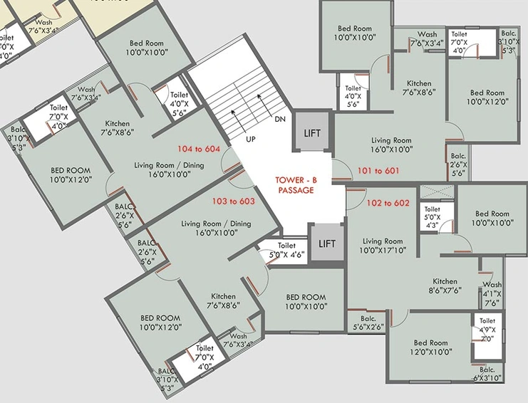 Floor Plan of Sahara Fatima Heights in Pratham Upvan, Vadodara - Image 184795