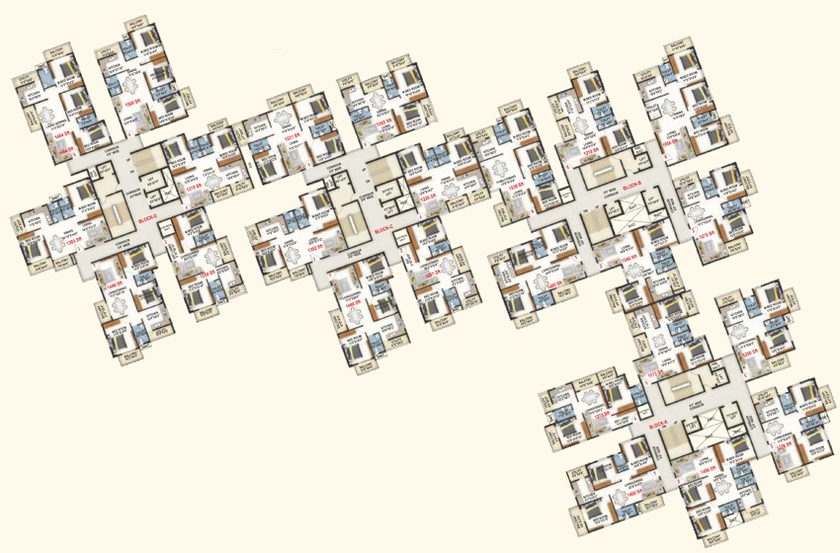Floor Plan of Pioneer KRS Park Royal in Kengeri, Bangalore - Image 103202