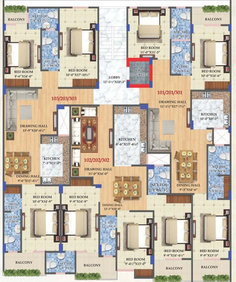Floor Plan of Manglam Mayfair Residency 5 in Lalarpura, Jaipur - Image 191654