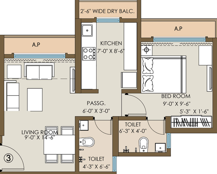1 BHK Flat in Mayfair The Promenade in Virar West, Palghar - Image 437487