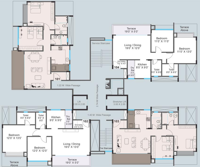 Floor Plan of Namrata 43 Privet Drive in Balewadi, Pune - Image 104237