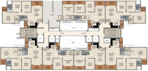 Floor Plan of Kolte Aros in Hinjewadi, Pune - Image 104246
