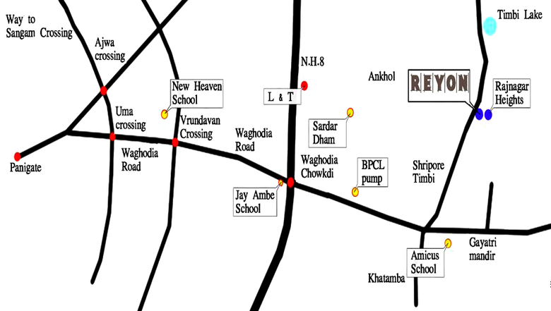 Location of R Reyon Duplex in Waghodia Road, Vadodara - Image 104159