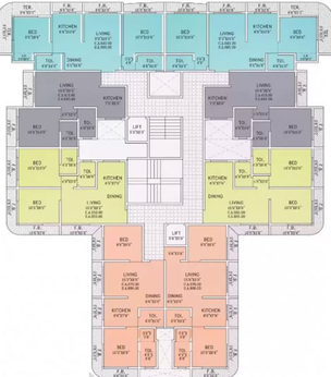 Floor Plan of Viva Ganga Tower in Nalasopara West, Palghar - Image 19046