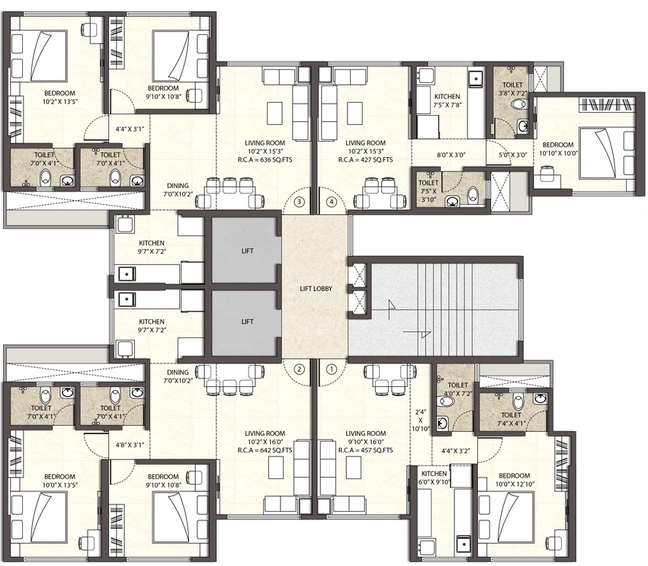Floor Plan of Pastonji Bliss Tower in Dahisar West, Mumbai - Image 104355