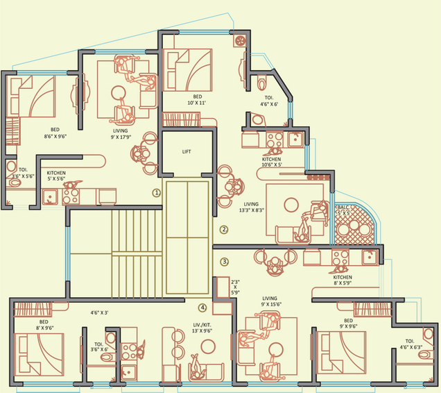 Floor Plan of The Pride in Andheri East, Mumbai - Image 104221