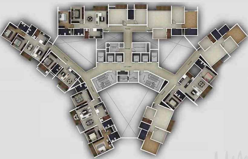 Floor Plan of Amanora Adreno Towers in Hadapsar, Pune - Image 104347