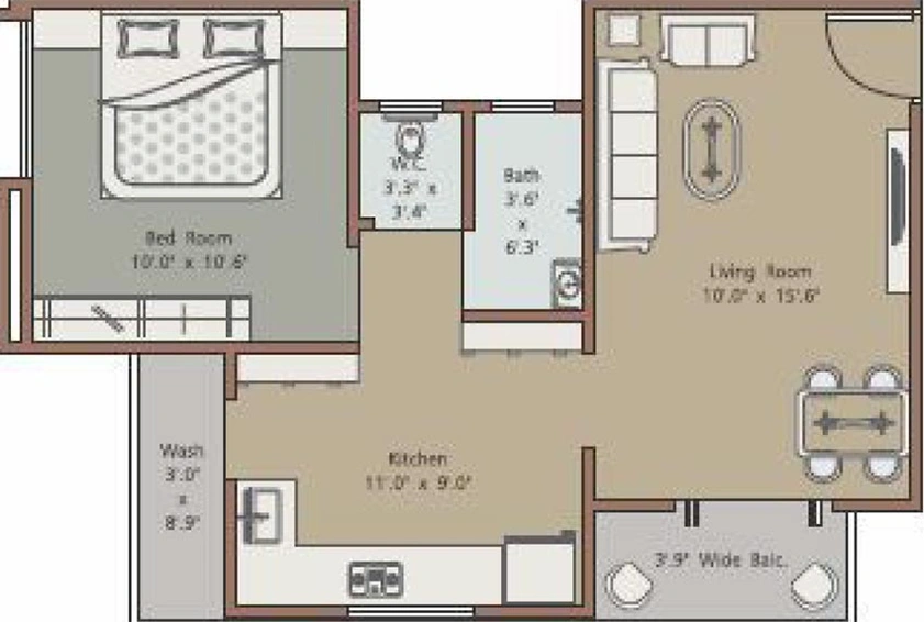 1 BHK Flat in Shivam Rudraksh Bliss in Waghodia Road, Vadodara - Image 824290