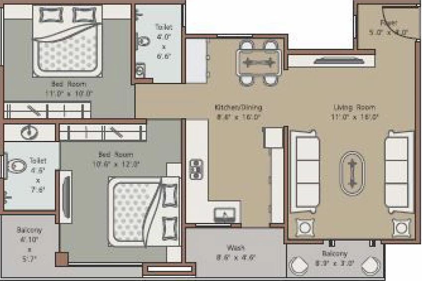 2 BHK Flat in Shivam Rudraksh Bliss in Waghodia Road, Vadodara - Image 824291