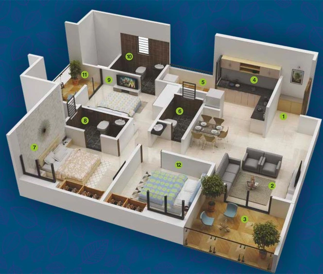 3 BHK Flat in Majestique Euriska in NIBM, Pune - Image 701119