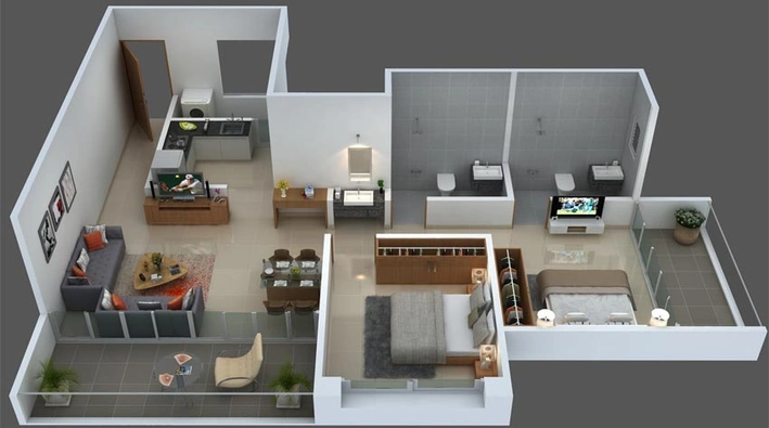 2 BHK Flat in Mantra 99 Riverfront in Baner, Pune - Image 701293