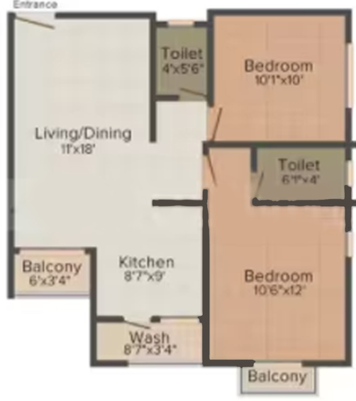 2 BHK Flat in Kanha Platinum in Chhani, Vadodara - Image 815506