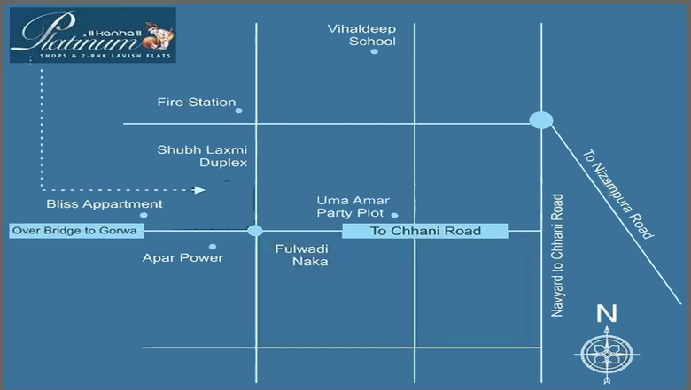 Location of Kanha Platinum in Chhani, Vadodara - Image 167284