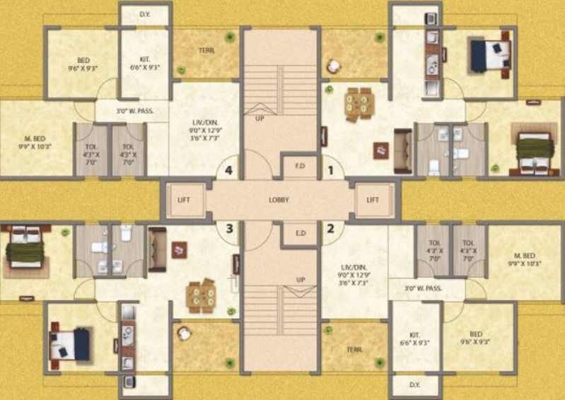 Floor Plan of Siddhivinayak Pratima Gold in Taloja, Navi Mumbai - Image 35656
