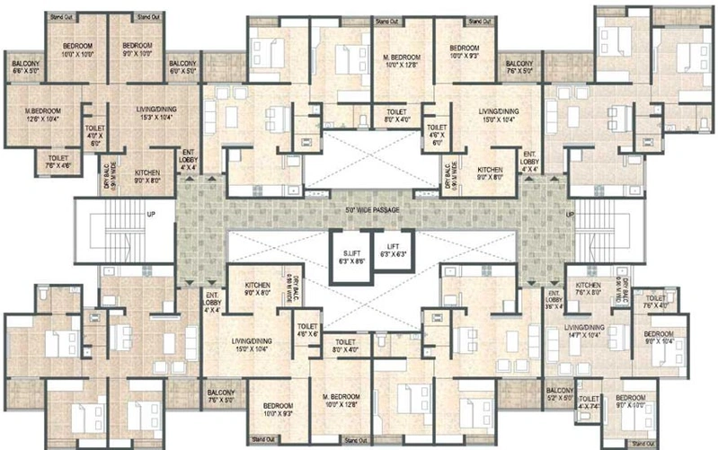 Floor Plan of Mangalam Life Park in Moshi, Pune - Image 104531