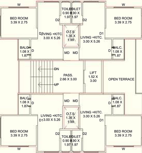 Floor Plan of Aaradhya Sunshine in Vemali, Vadodara - Image 181607