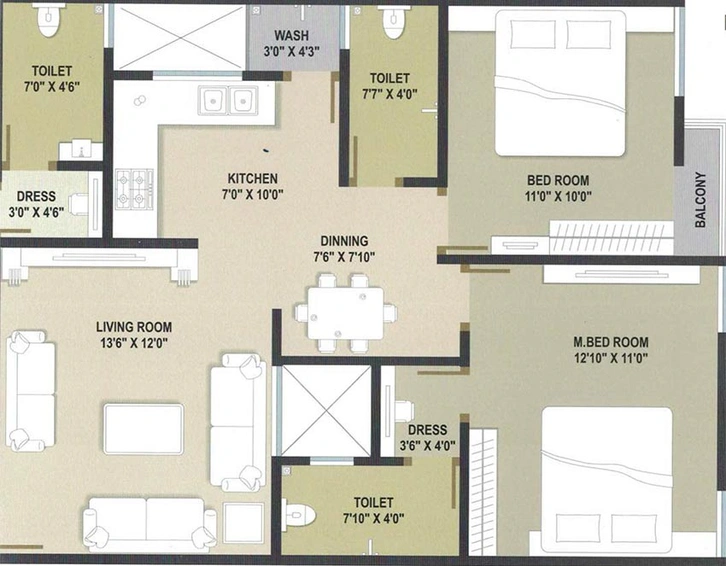 2 BHK Flat in NN Shivalay Residency in Babajipura, Vadodara - Image 824334