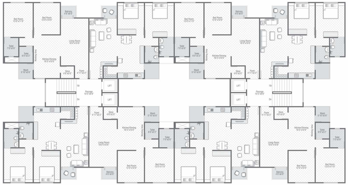 Floor Plan of Milestone Dove Deck in Ajwa Road, Vadodara - Image 166480