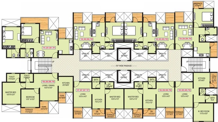 Floor Plan of Mantra Divine in Wagholi, Pune - Image 104584
