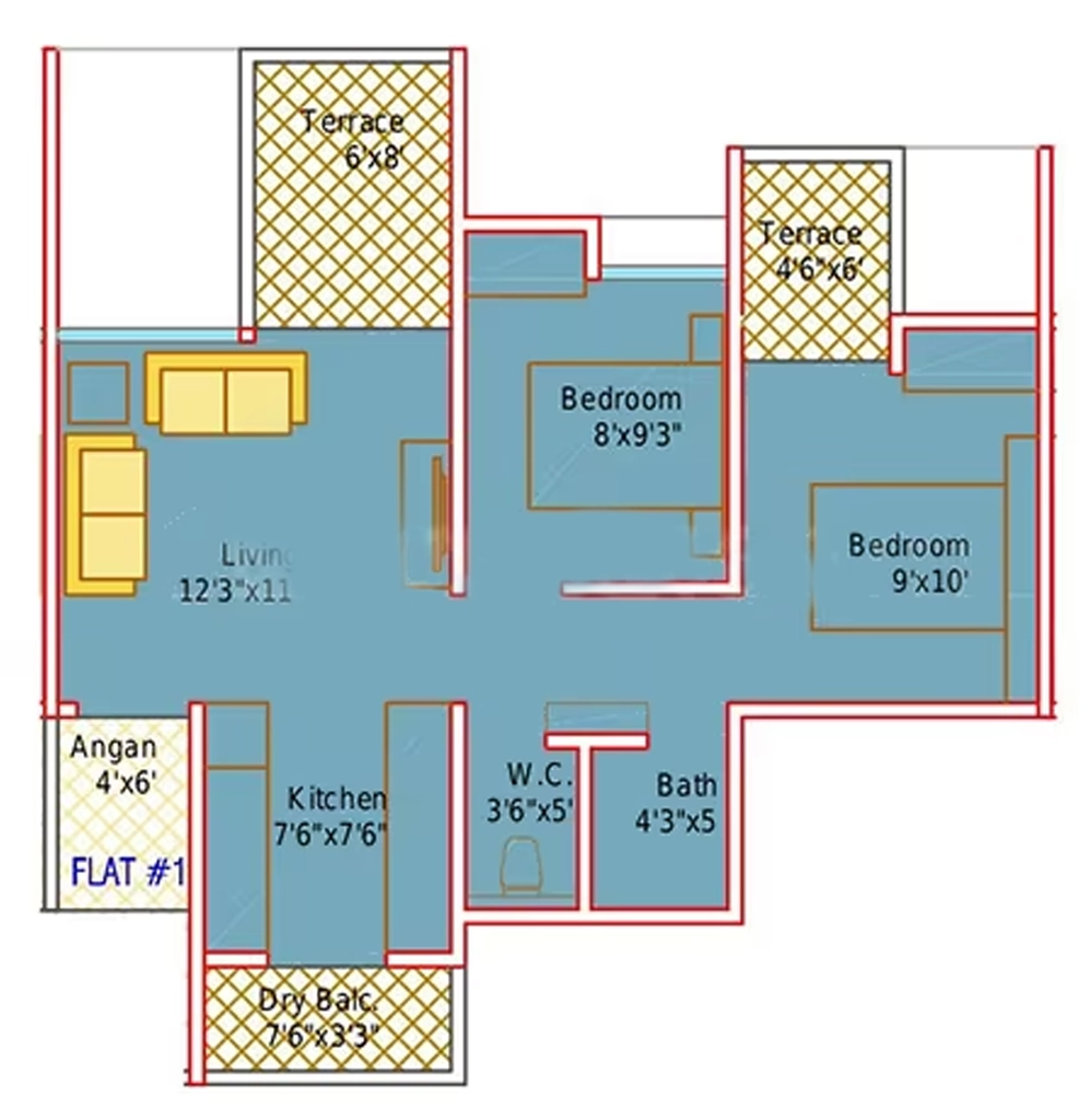 2 BHK Flat in Mantra Insignia in Mundhwa, Pune - Image 703786