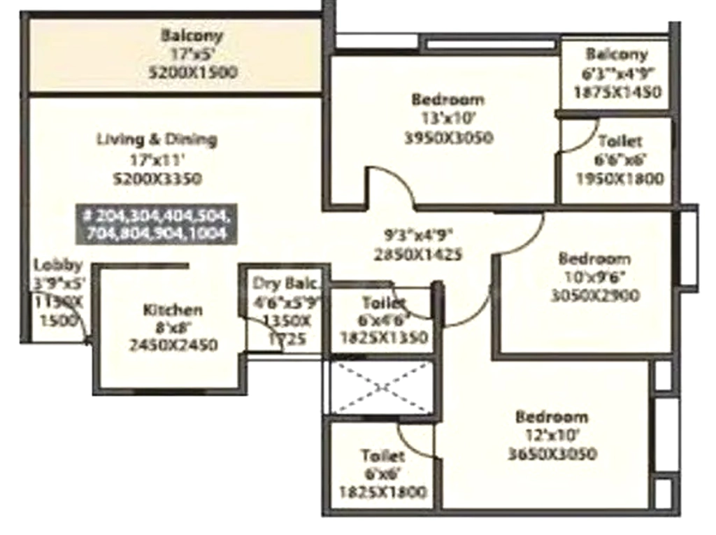 3 BHK Flat in Mantra Insignia in Mundhwa, Pune - Image 703788