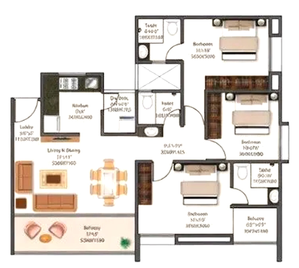 3 BHK Flat in Mantra Insignia in Mundhwa, Pune - Image 920636