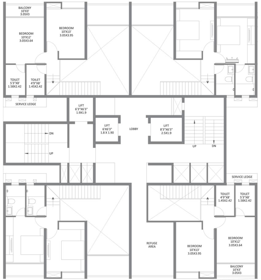 Floor Plan of Mantra Mesmer in Keshav Nagar, Pune - Image 104881
