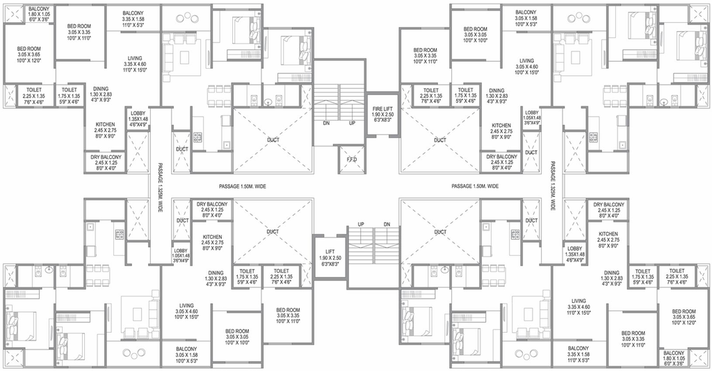 Floor Plan of Mantra Moments in Moshi, Pune - Image 104897