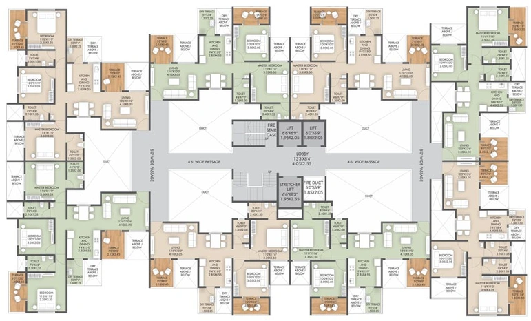 Floor Plan of Veddant Bella Rossa in Punawale, Pune - Image 105007