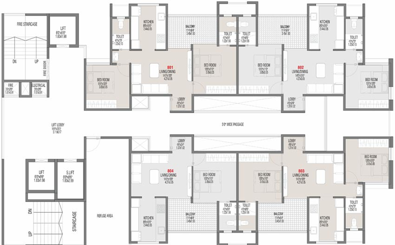Floor Plan of Millennium Pacific in Tathawade, Pune - Image 104619