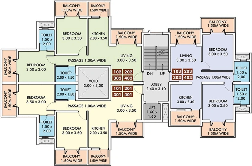 Floor Plan of AXR Rastroli Residency in Mapusa, Goa - Image 161941