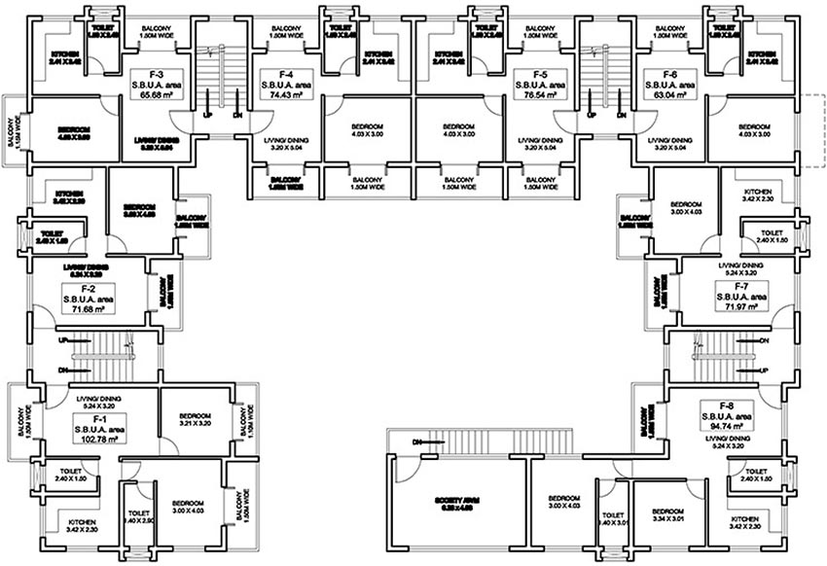 Floor Plan of B&F Amber Gardens 2 in Siolim, Goa - Image 163731