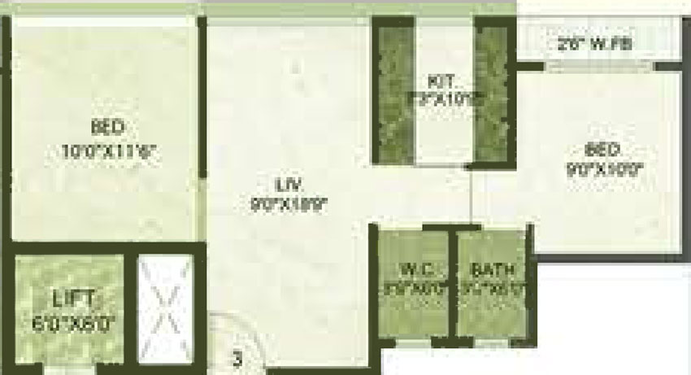 2 BHK Flat in AVF Greens in Naigaon East, Palghar - Image 437769
