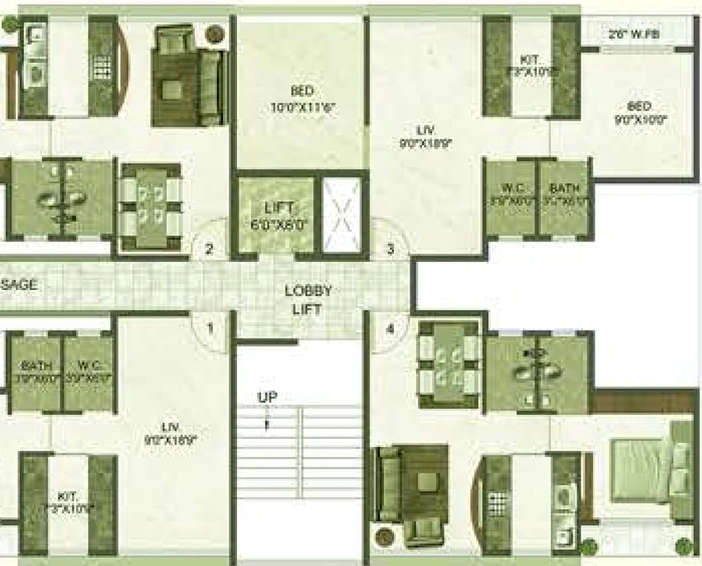 Floor Plan of AVF Greens in Naigaon East, Palghar - Image 19133