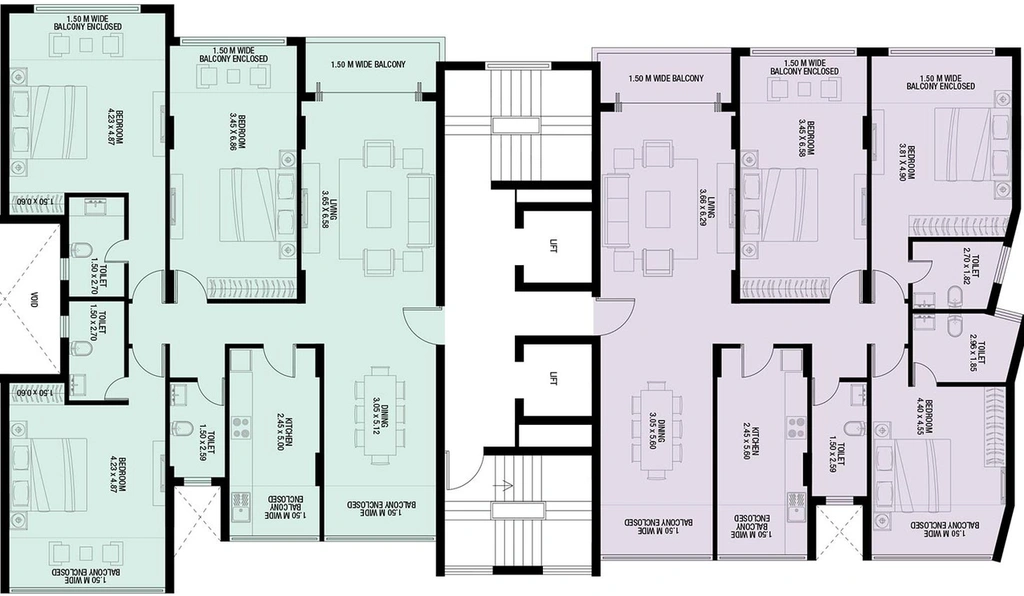 Floor Plan of Kamat Galaxy in Caranzalem, Goa - Image 162228