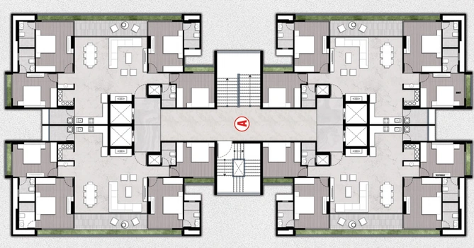 Floor Plan of Harsiddh Beaufort Park in Adalaj, Gandhinagar - Image 105275